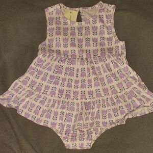 Purple Patterned Baby Romper